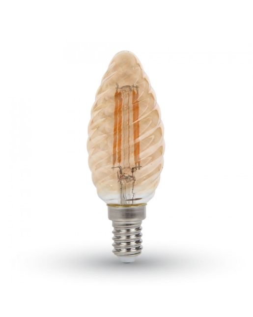 ΛΑΜΠΑ LED ΚΕΡΙ 4W FILAMENT E14 AMBER TWIST 2200K 350LM